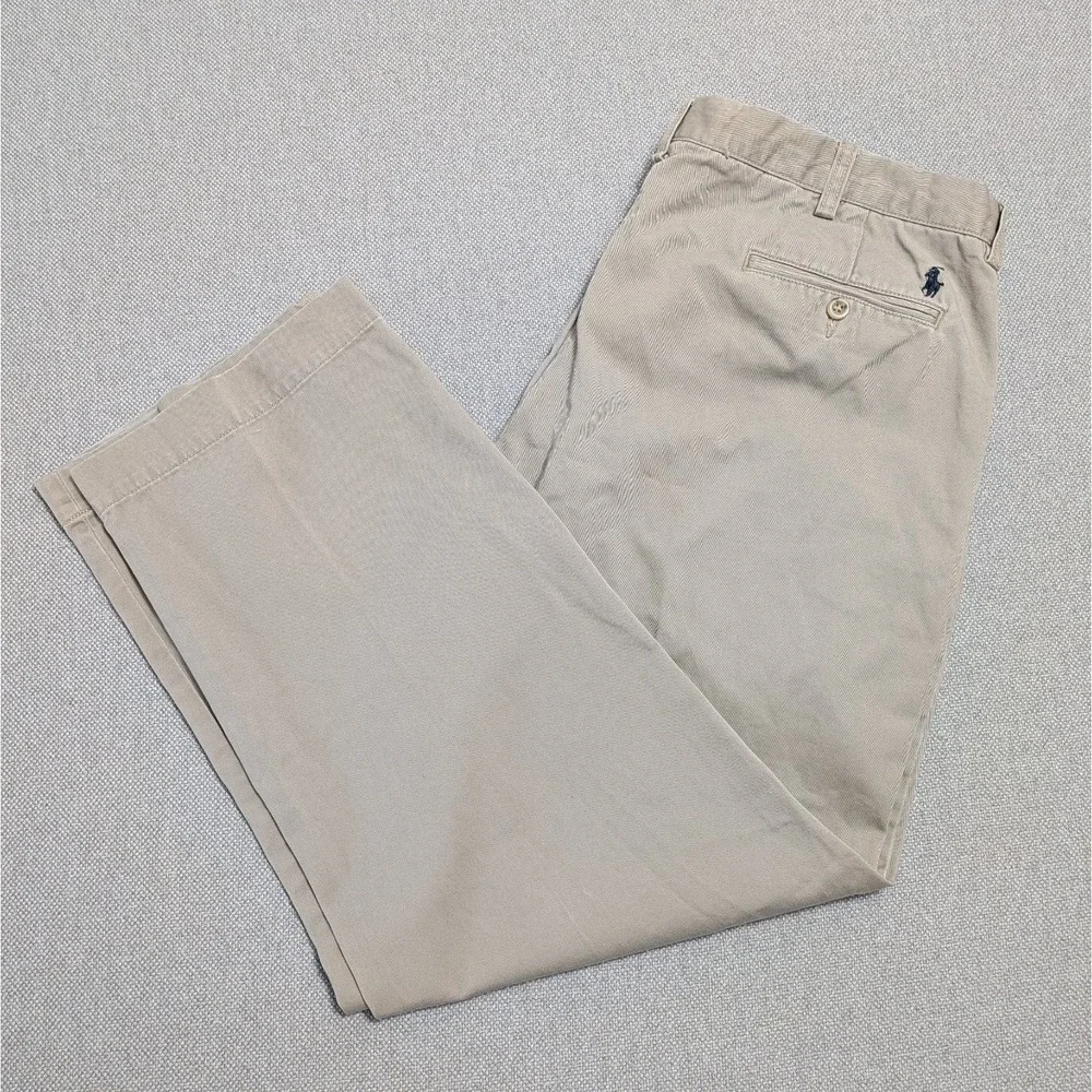 Polo Ralph Lauren Men's Khaki 38x30 Preston Chino Cotton Pants Pony Office Prep